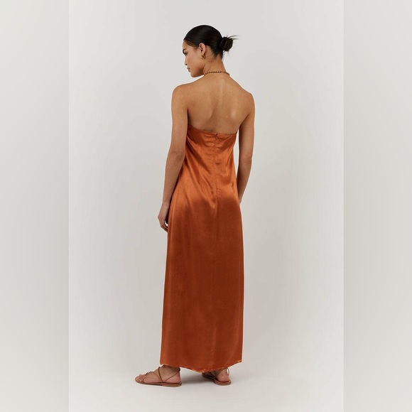 Dissh burnt orange satin dress - Picture 5 of 14
